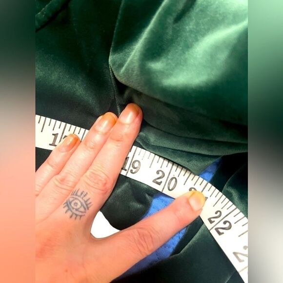 TRISH SCULLY Green velvet jacket or dress nwt 12 large gold buttons fall - Picture 5 of 11